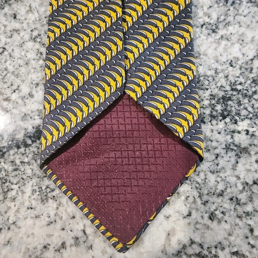 CHRISTIAN DIOR TIE BUNDLE OF 2 SILK USA MONSIEUR YELLOW BLUE PATTERNS DESIGNER